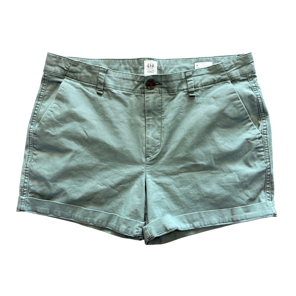 Womens Gap City Shorts Sage Green Chino Size 8